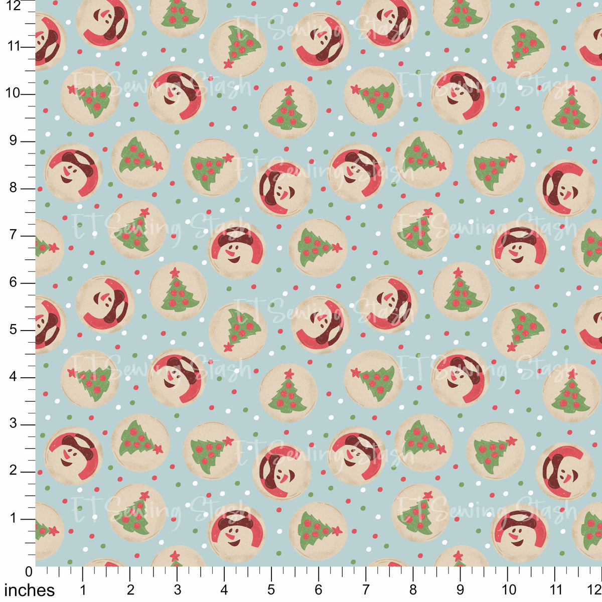 Cotton Twill - Snowman Bubbles - 1 yard Pre-cut