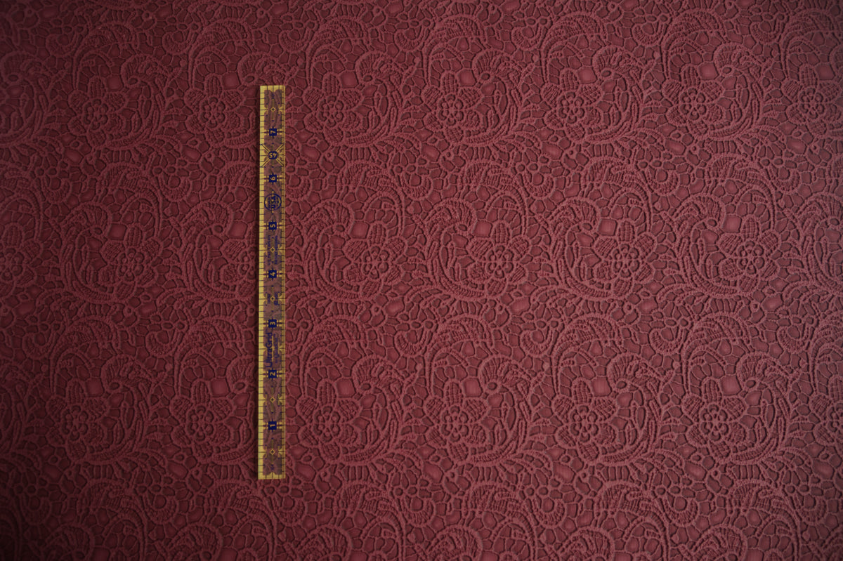 Embossed Lace Vinyl - Merlot