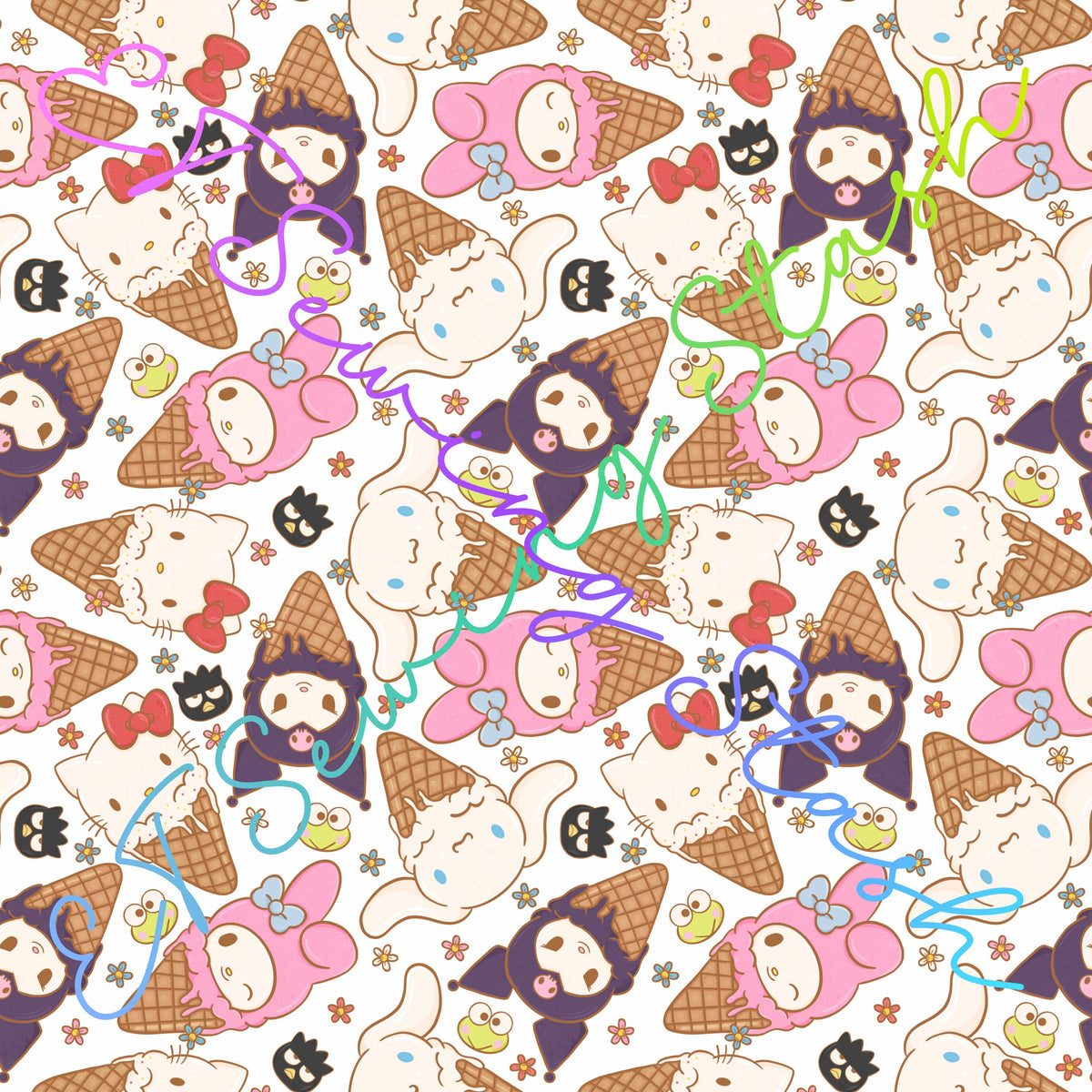 Japanese Cat & Friends Ice Cream - 0.8mm Clear PVC