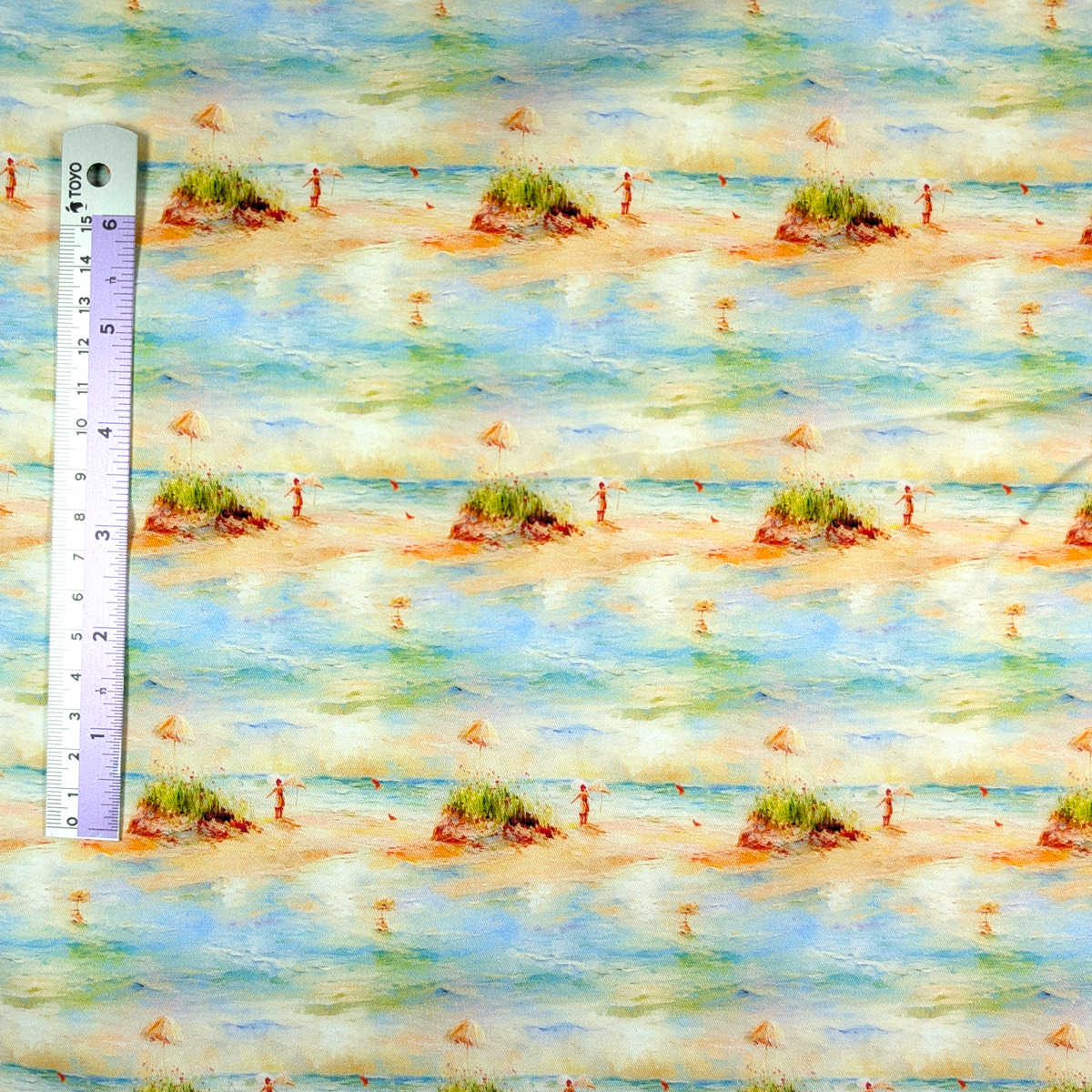 Cotton Twill - Oil Painting - Beach - 1 metre Pre-cut