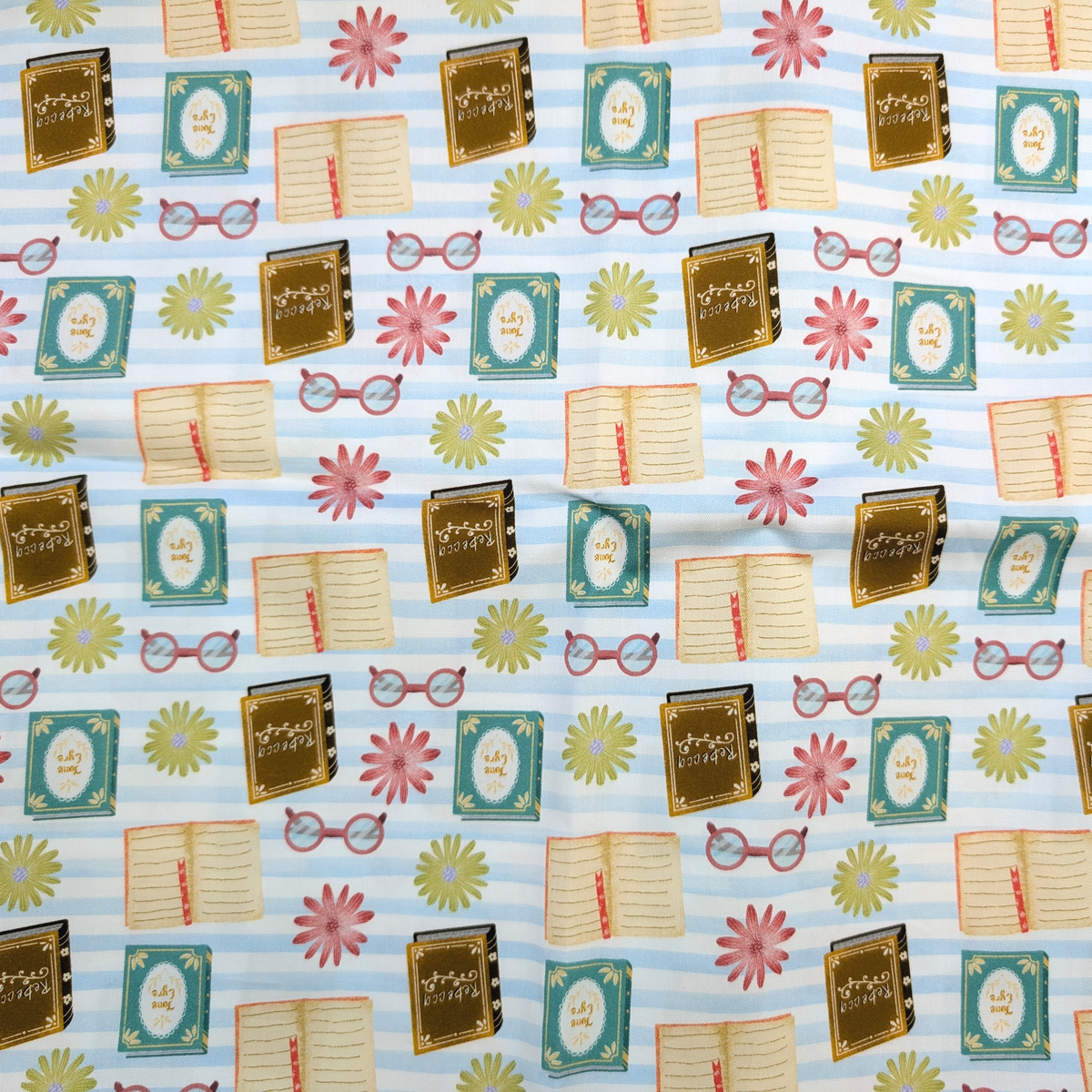 Cotton Twill - Books and Relaxation (7) - 1 metre Pre-cut