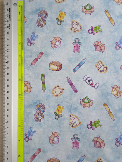 Bamboo Lycra - [ET Sewing Stash X n2y88] Childhood Snacks (Antique Blue Wash) - 1-yard Precut