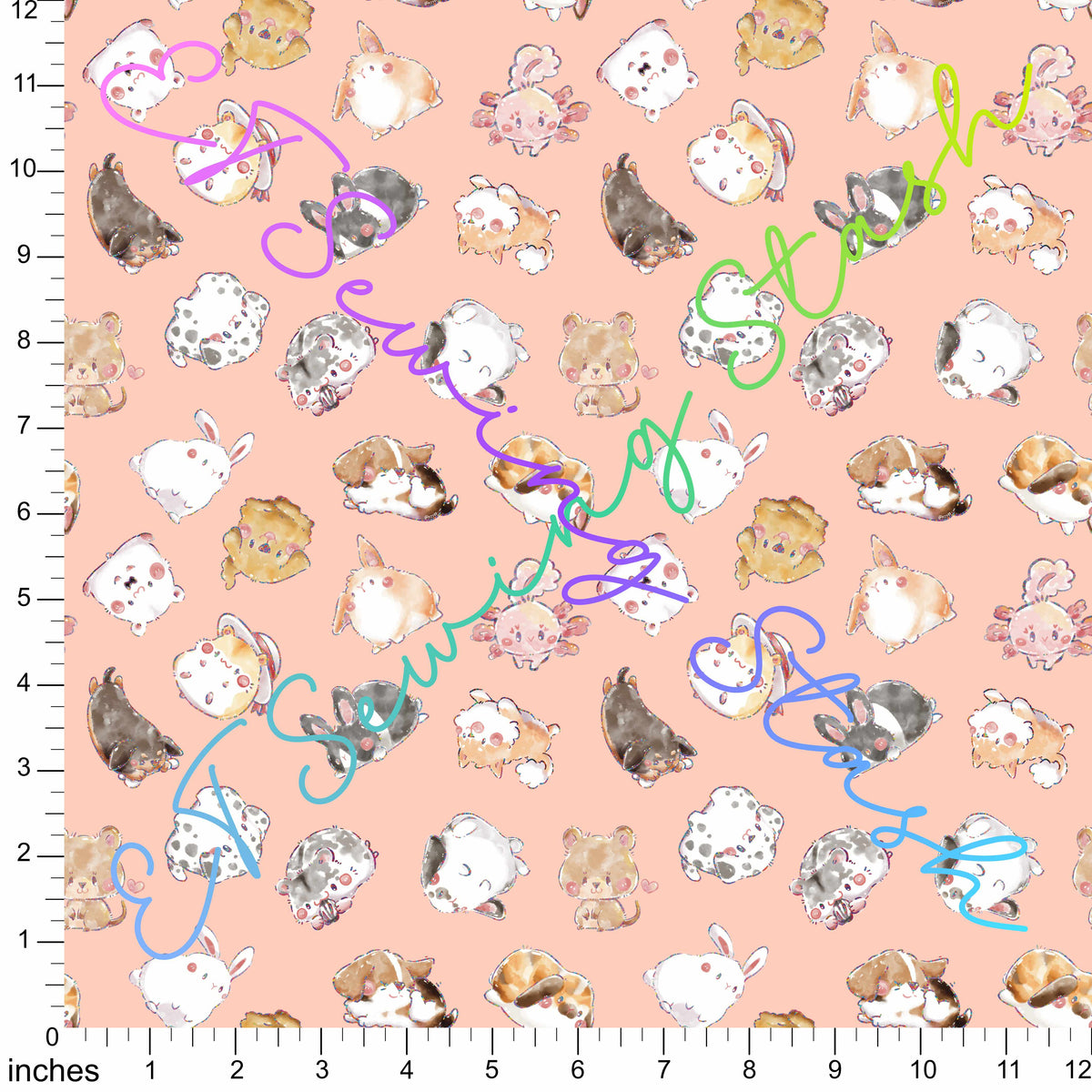 *PREORDER* [ET Sewing Stash X n2y88] Animals (Peach)