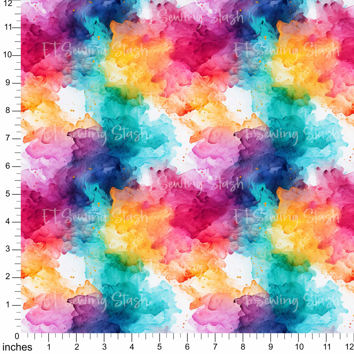 Cotton Twill - Alcohol Ink #4 - By the Metre