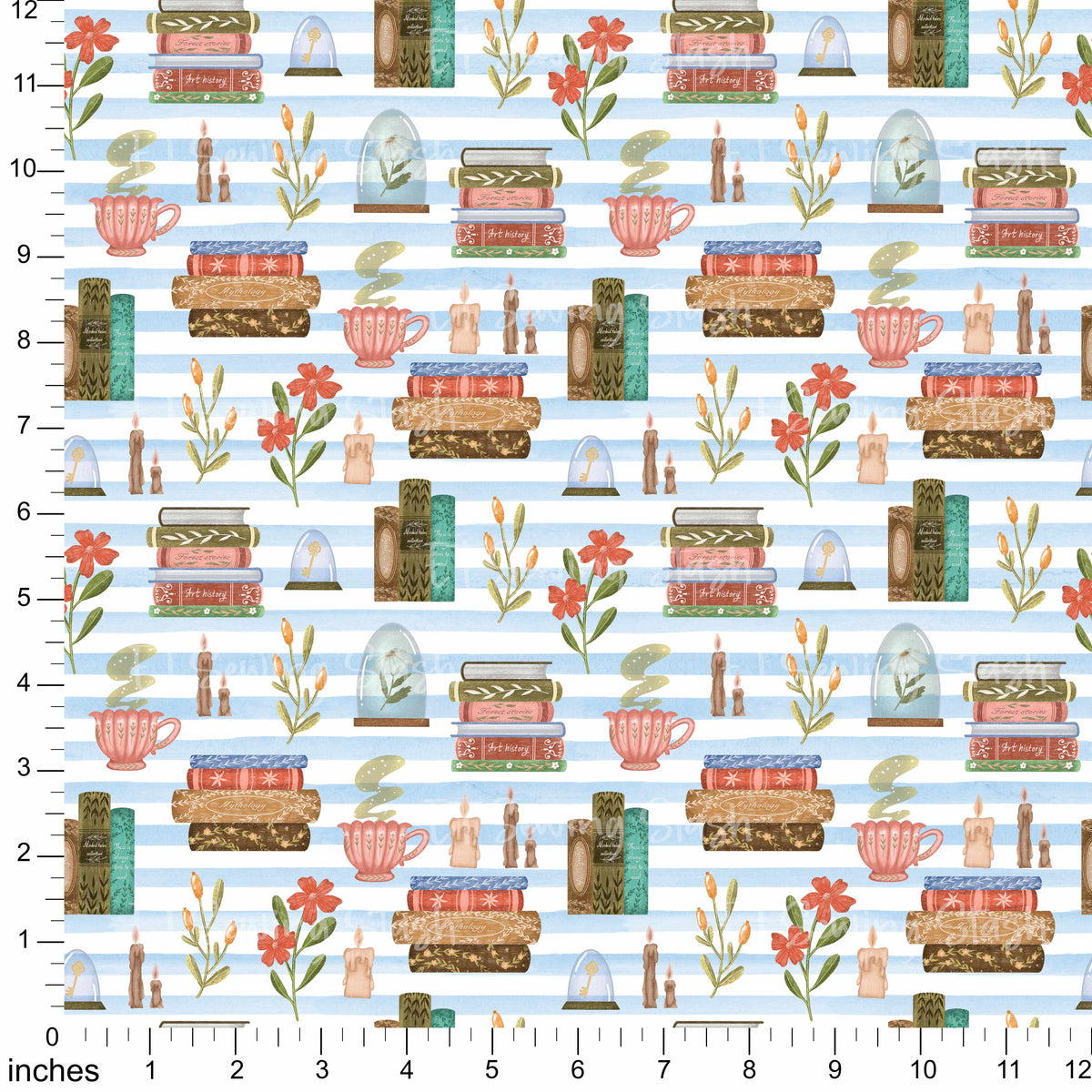 Cotton Twill - Books and Relaxation (1) - 1 metre Pre-cut