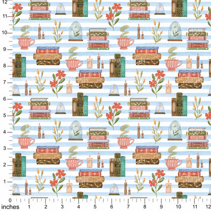 Cotton Twill - Books and Relaxation (1) - 1 metre Pre-cut