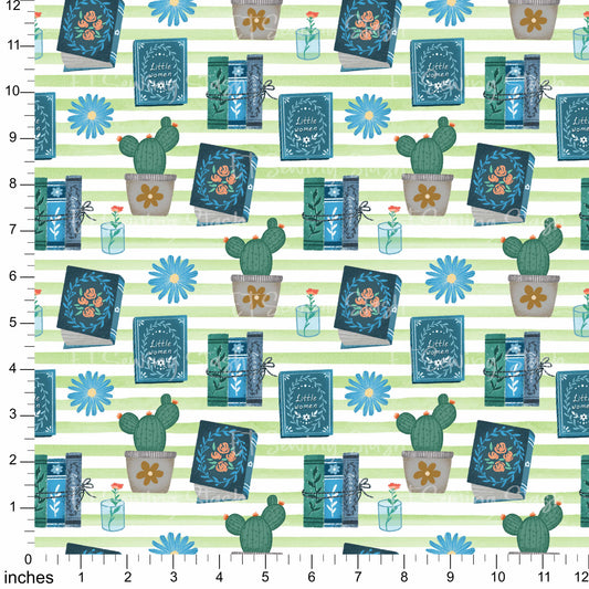Cotton Twill - Books and Relaxation (4) - 1 metre Pre-cut