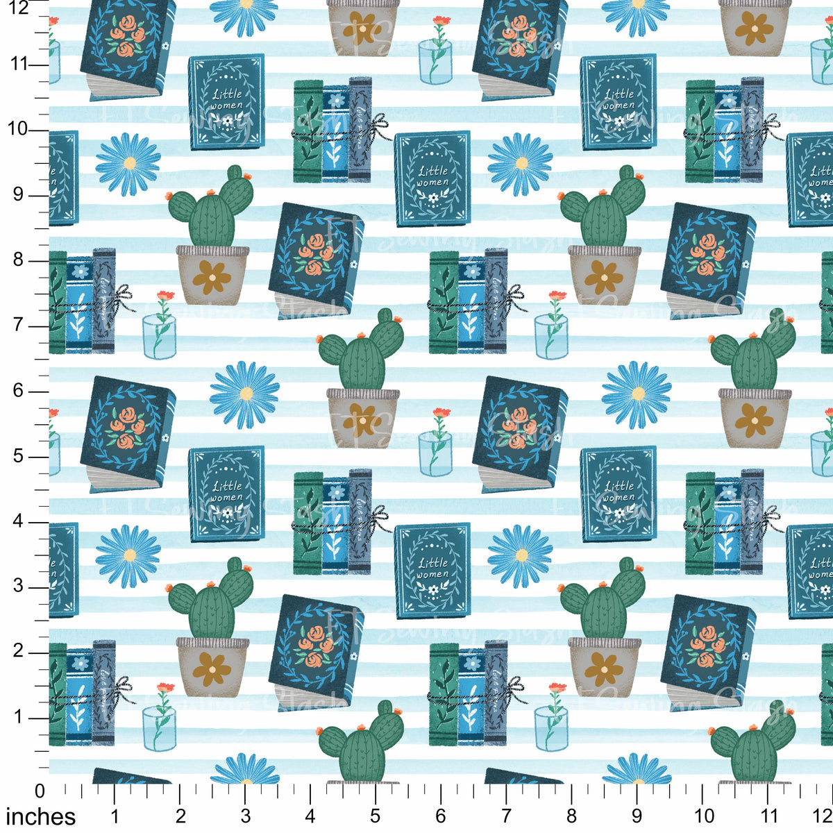 Cotton Twill - Books and Relaxation (5) - 1 metre Pre-cut