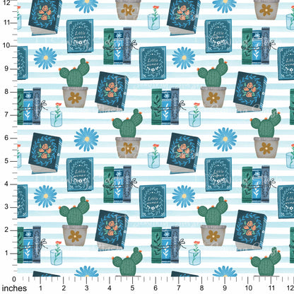 Cotton Twill - Books and Relaxation (5) - 1 metre Pre-cut