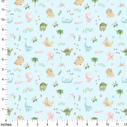 Cotton Twill - Dinosaurs - 1 metre Pre-cut