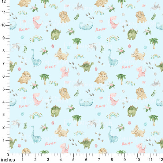 Cotton Twill - Dinosaurs - 1 metre Pre-cut