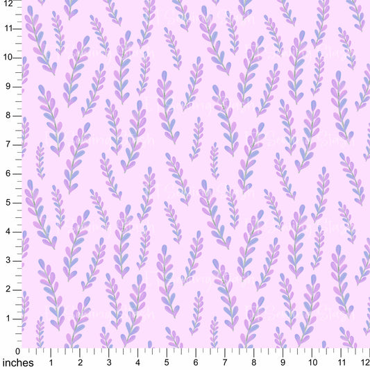 Cotton Twill - Acrylic Flowers - Lavender (Pink) - By the metre