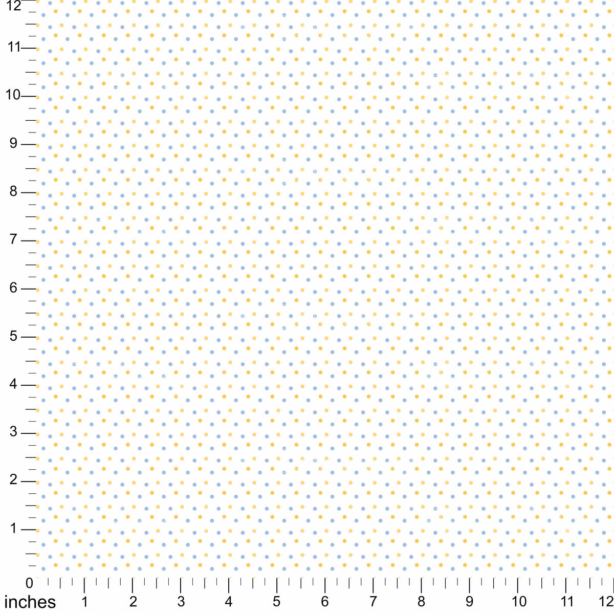 Cotton Twill - Blue and Yellow Polka Dots - 1.5 yard Pre-cut