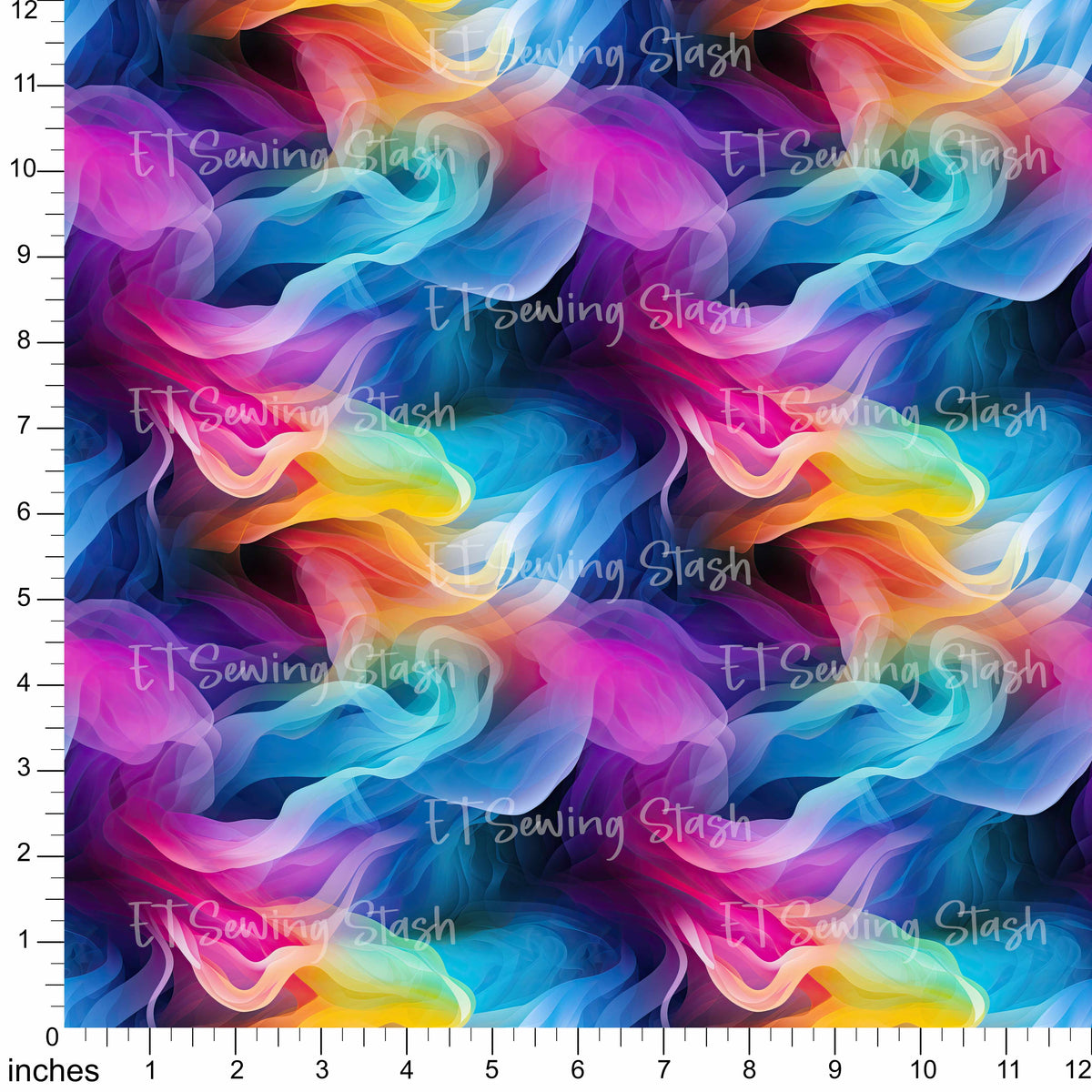 Cotton Twill - Rainbow Smoke - By the Metre