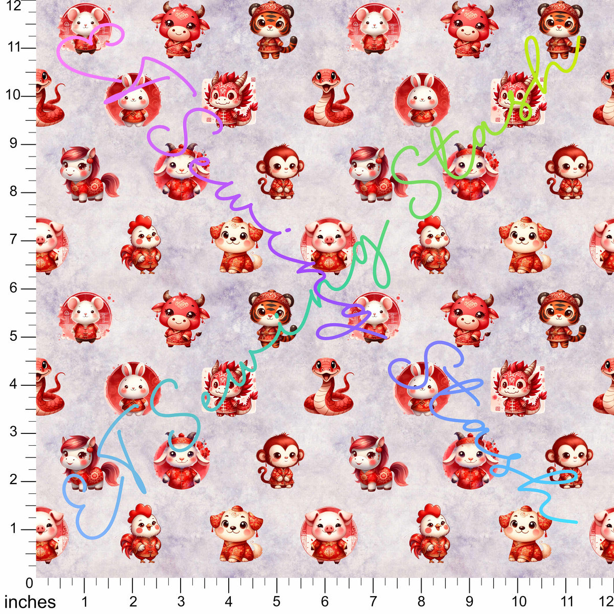 *PREORDER* Chinese New Year - Zodiac Signs (French Lilac Wash)