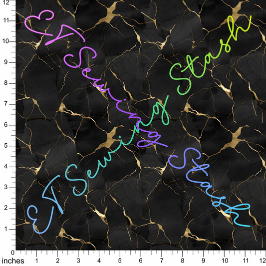 *PREORDER* Black Marbling with Gold Accent