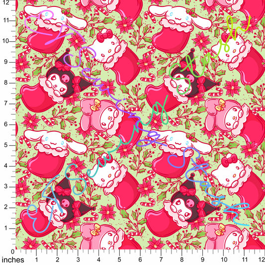 *PREORDER* Jap Cat & Friends - Christmas Socks (Green)