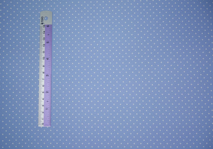 Smooth Vinyl - White Polka Dots in Periwinkle Blue