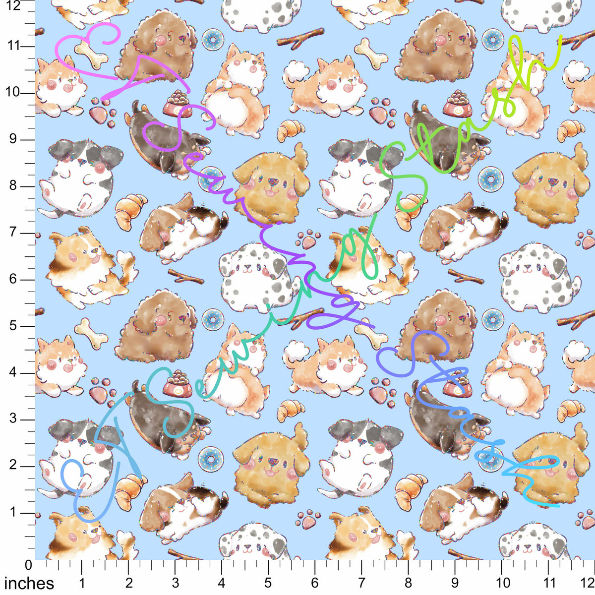 *PREORDER* [ET Sewing Stash X n2y88] Doggies (Main - Blue)