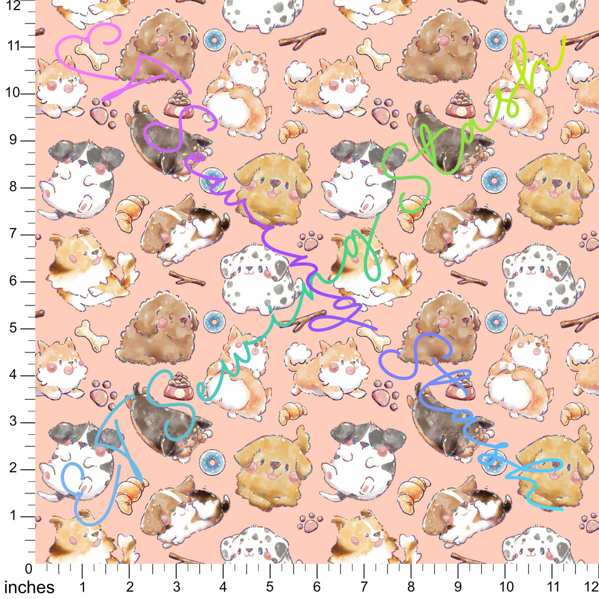 *PREORDER* [ET Sewing Stash X n2y88] Doggies (Main - Peach)