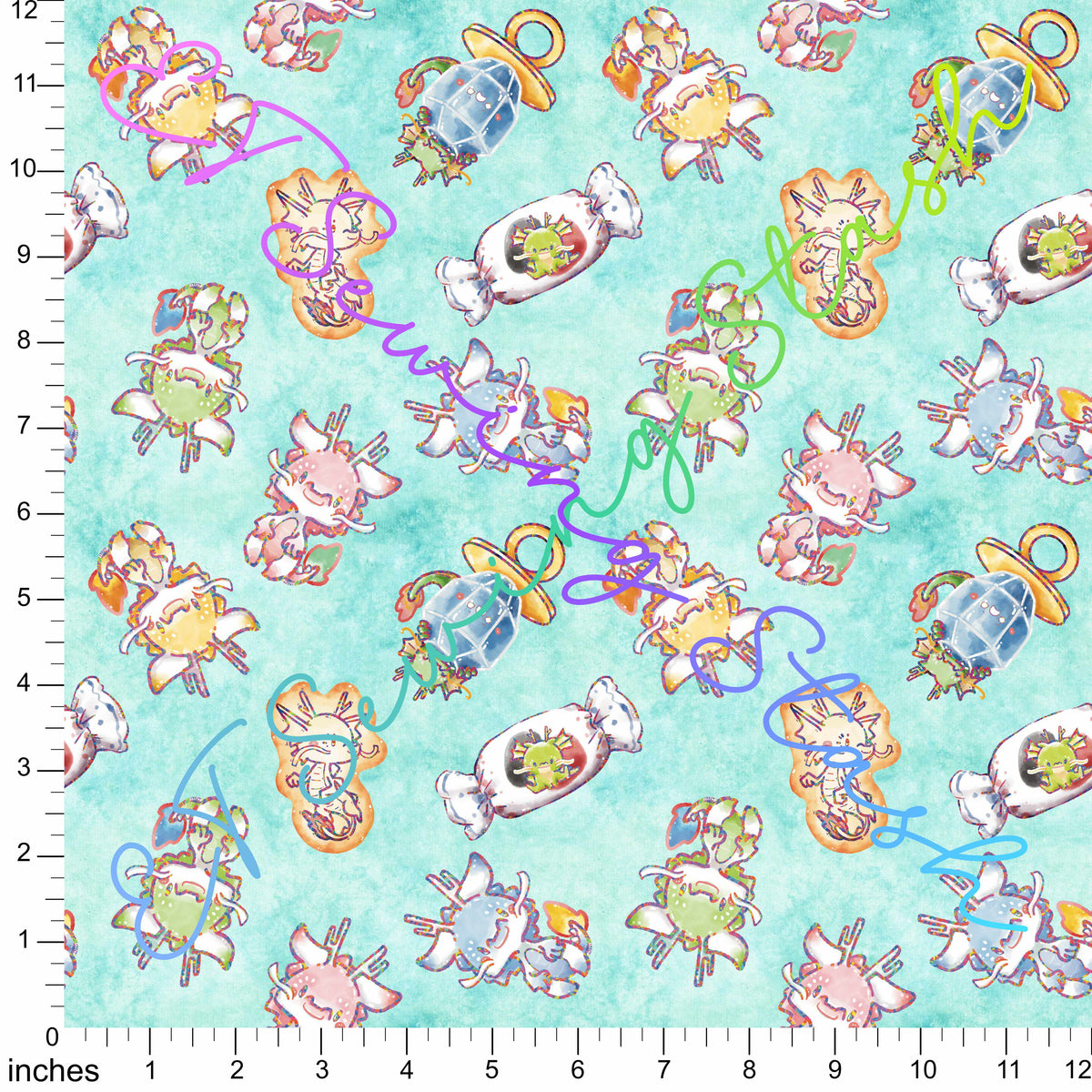 *PREORDER* [ET Sewing Stash X n2y88] Dragons (Turquoise Wash)