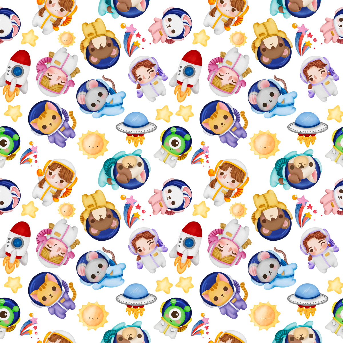 0.5mm Clear PVC - Astronaut Girls