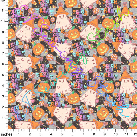 *PREORDER* Ghosts in Hats - Trick or Treat (Black Checks)