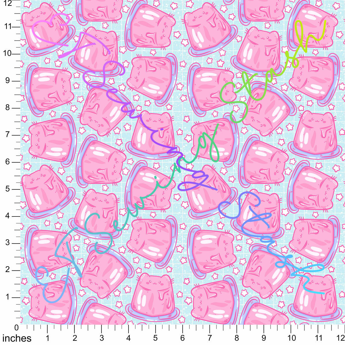 Waterproof Boardshorts - Cat Jelly (Blue) - By the Metre