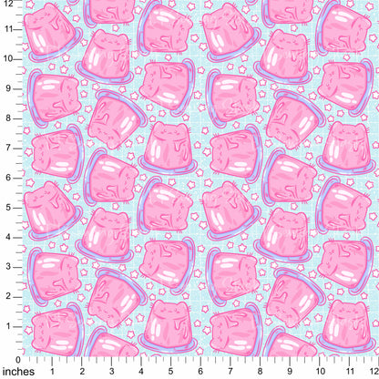 Cotton Twill - Cat Jelly (Blue) - By the Metre