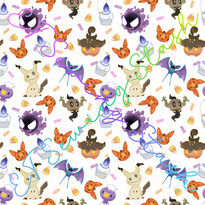 0.8mm Clear PVC - Halloween Pocket Monsters