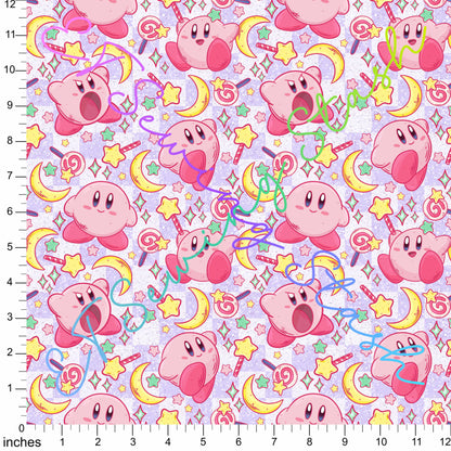 Bamboo Lycra - Pink Blob Hero (Purple Checks) - 1.5-yard Precut