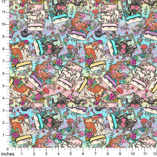 Cotton Twill - Cats Seed Packets - 1 yard Pre-cut
