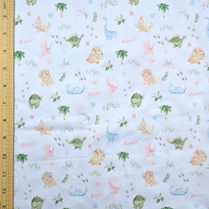 Cotton Twill - Dinosaurs - 1 metre Pre-cut