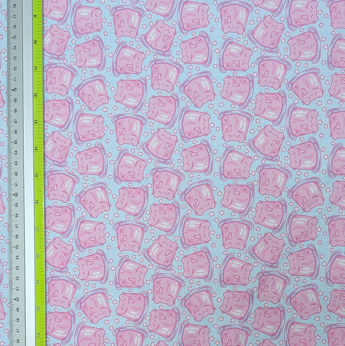 Cotton Twill - Cat Jelly (Blue) - By the Metre