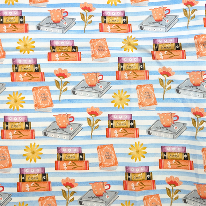 Cotton Twill - Books and Relaxation (8) - 1 metre Pre-cut