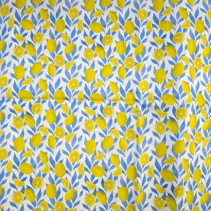 Cotton Twill - Summer Lemons (Leaves) - 1 metre Pre-cut