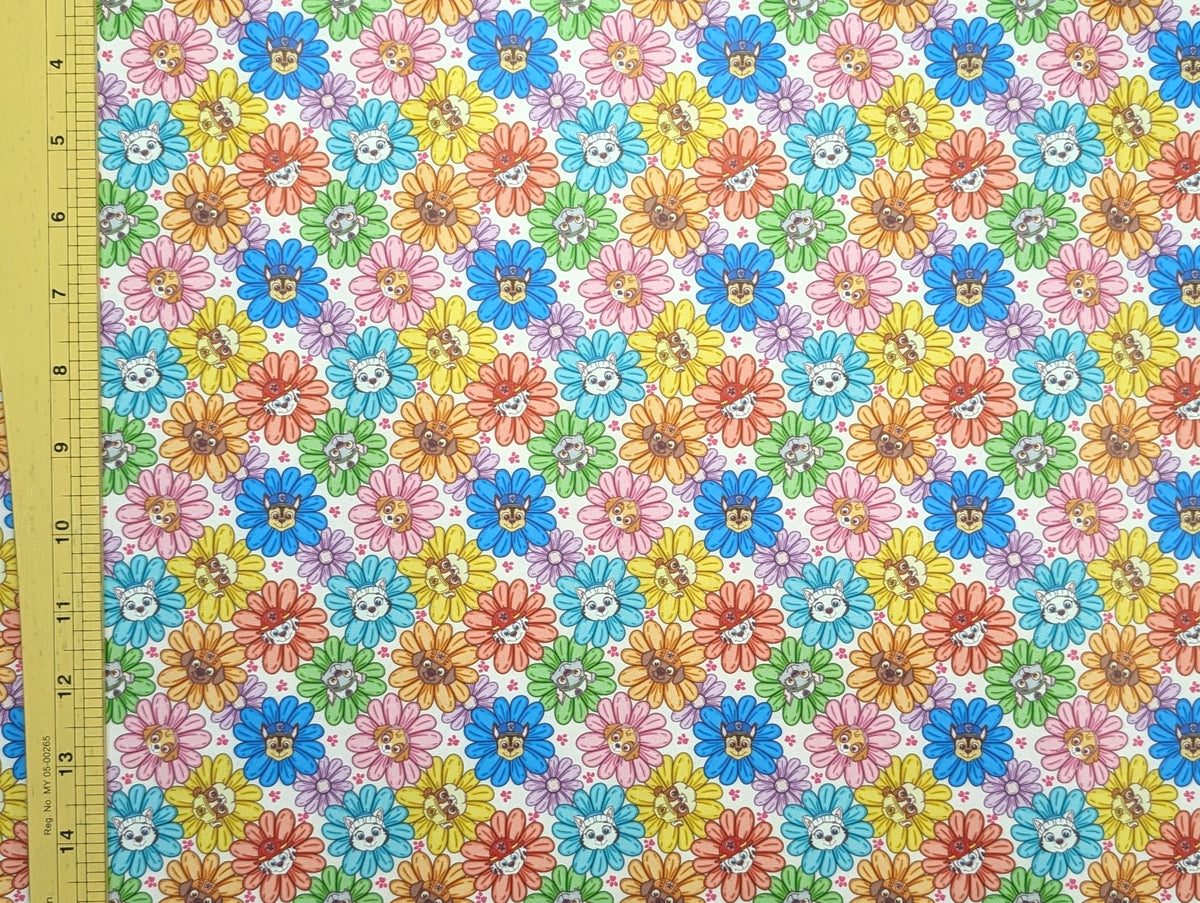 Smooth Vinyl - Pups in Flowers