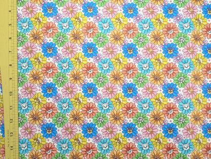 Smooth Vinyl - Pups in Flowers